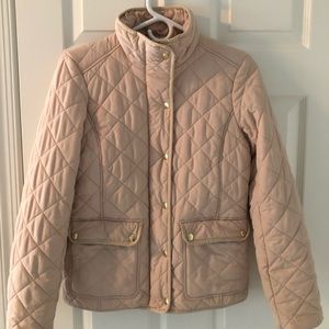 Beige Quilted Puffer Fitted Jacket with pockets